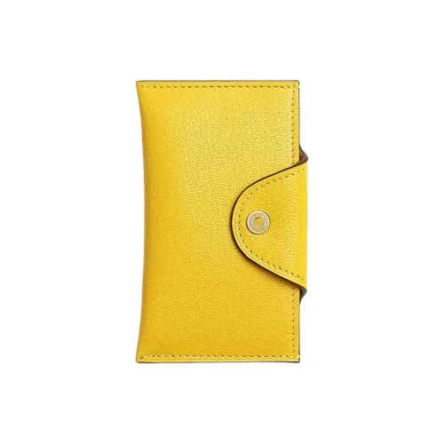 HERMES Chamkila шевро Картхолдер Женские Неаполитанский желтый