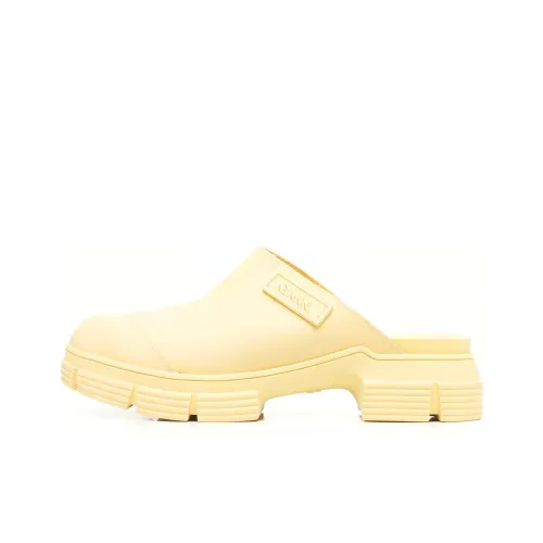 GANNI Городские Домашние Тапочки Женские Желтые