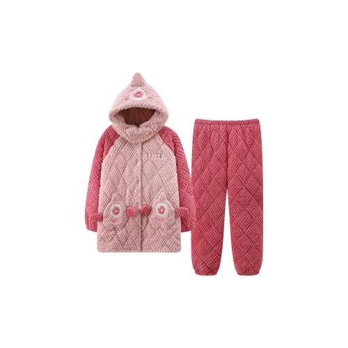 LEZIYUN Пижамный комплект женский розовый красный