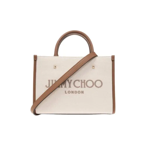 Jimmy Choo Переработанный хлопок Canvas Tote Bag Сумка-тоут Сумка для покупок Женская сумка Бежевый