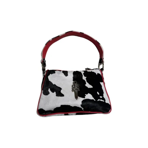 Chrome Hearts Кожаная отделка Курица Китайская медная монета Сумка Сумка Сумка через плечо Женская Черный Белый и Красный