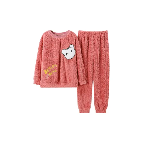 OUSHIBO Пижамный комплект женский арбузно-розовый красный