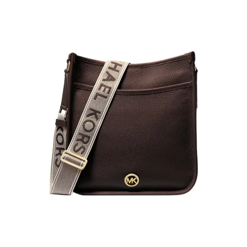 MICHAEL KORS Зернистая текстура кожа кожа курьерская сумка сумка сумка через плечо большая женская шоколад