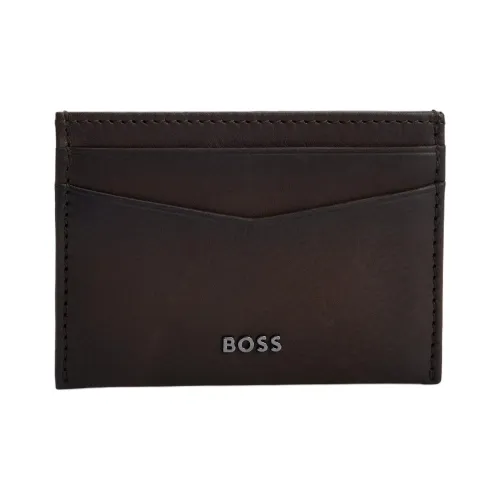 Hugo Boss Коровья кожа Держатель для карт Мужской Темно-коричневый
