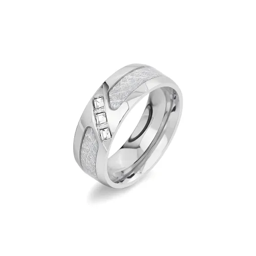 ENFANTIN Циркон Кольца из титановой стали Унисекс Серебристый Черный