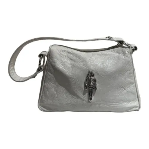 Chrome Hearts Вощеная кожа Курица Китайская медная монета Сумка Сумка через плечо Женская Белая