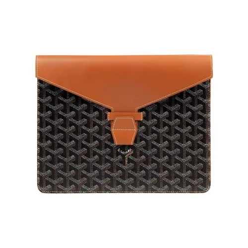 GOYARD Camondo 2 Холст с кожей Планшет Сумка-конверт Сумка для поездок Деловая сумка Клатч Маленький Унисекс Коричневый