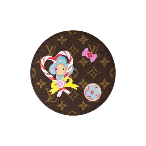 LOUIS VUITTON Покрытый холст Хранение Сумка Женская Коричневая