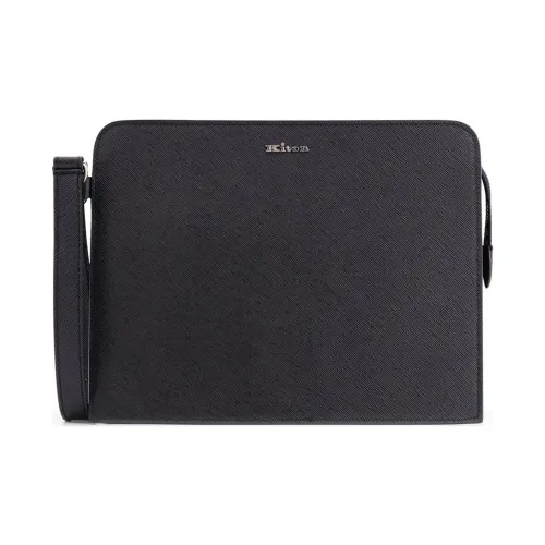 KITON Кожаный клатч мужской черный