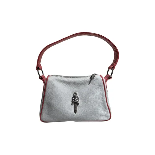 Chrome Hearts Лакированная кожа Курица Китайская медная монета Сумка Сумка Сумка через плечо Женская Розово-вишневый Белый