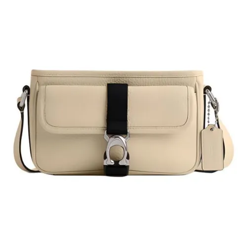 COACH BECK Зернистая кожа личи Кожа Конверт Сумка Сумка через плечо Маленькая Мужская Айвори