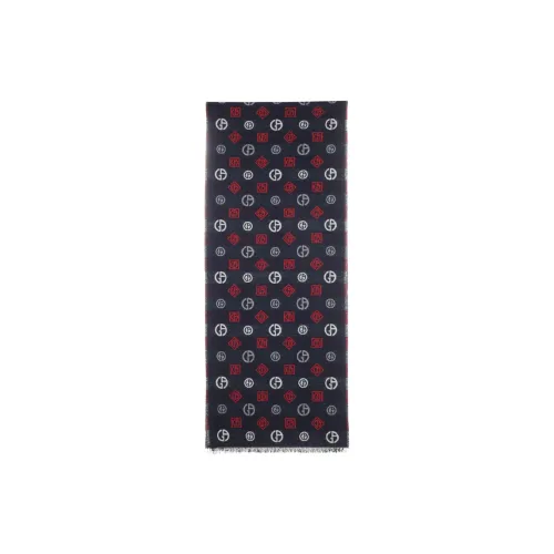 GIORGIO ARMANI Шерсть Кашемир Шелк Вязаные Шарфы Мужской Синий