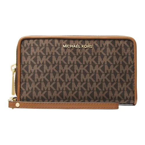 MICHAEL KORS Jet Set Полиэстер Клатч Большой Женский Коричневый