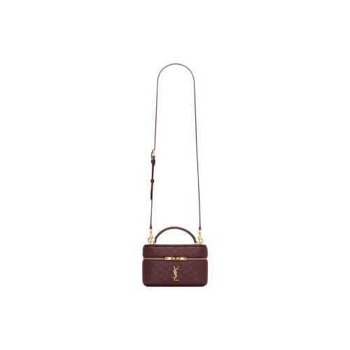 SAINT LAURENT Lambskin Portable Crossbody Bag Shoulder Bag Women's Cabernet Sauvignon Red