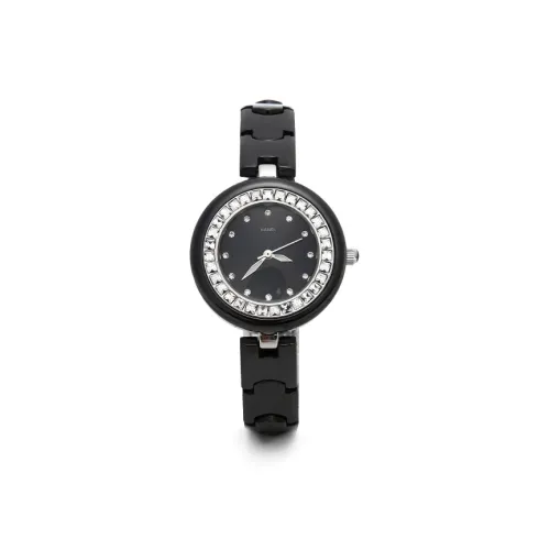 NANGL Кварцевый механизм Часы Женские Черный циферблат