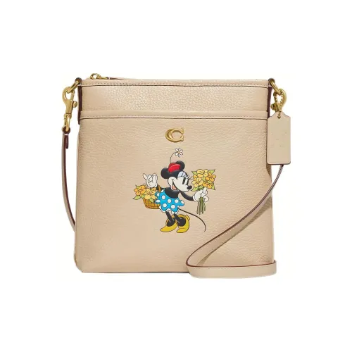 COACH Disney Collaboration Kitt Кожа Сумка через плечо Сумка на плечо Женская Бежевая