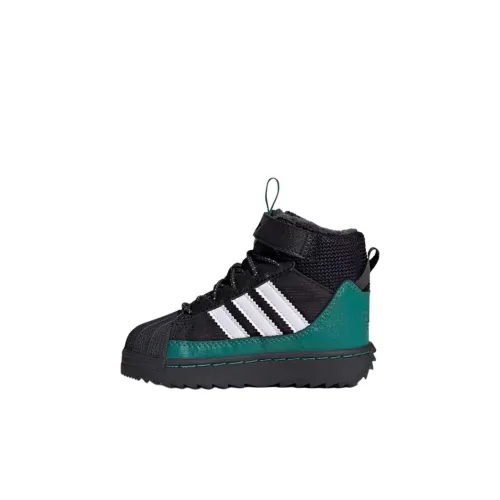 Adidas Originals Slip Resistant Abrasion Resistant Высокий Топ Обувь для малышей Черный Зеленый Infant и Toddler