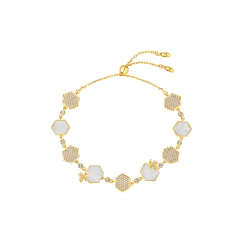 BABYBEI 925 стерлинговое серебро жемчужная раковина пчелка золото премиальная текстура утонченный нишевый дизайн браслеты для женщин