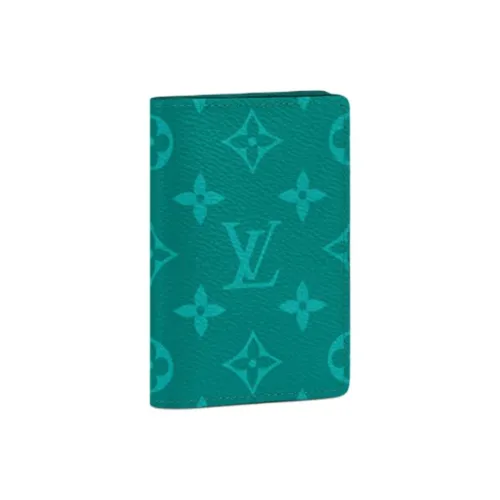 LOUIS VUITTON Коровья кожа с покрытием холст карман кошелек унисекс зеленый