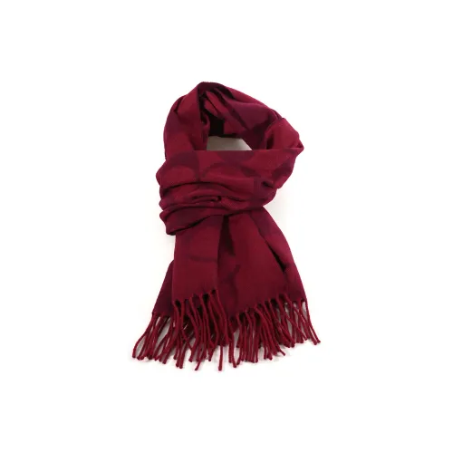 COACH Шарфы из овечьей шерсти вязаные Unisex Красный