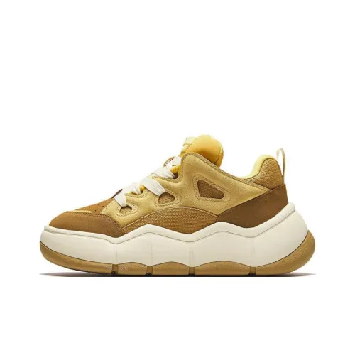 ANTA Противоскользящие Износостойкие Низкие Кроссовки для скейтбординга Женские Бежево-коричневые