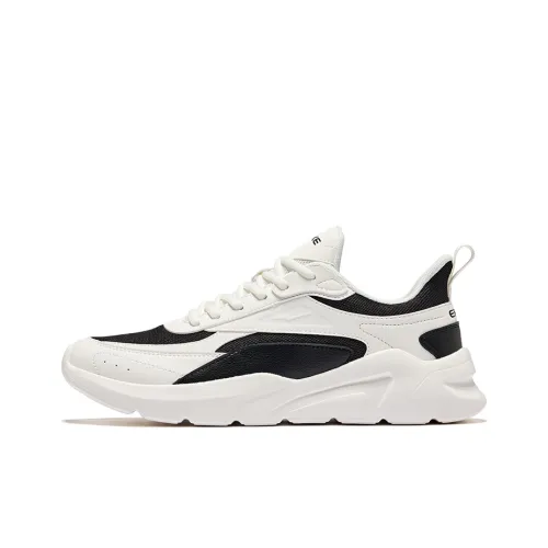 Erke Qi YU Амортизация Износостойкий Низкий Топ Casual Мужской Глубокий Черный Микрокристалл Белый