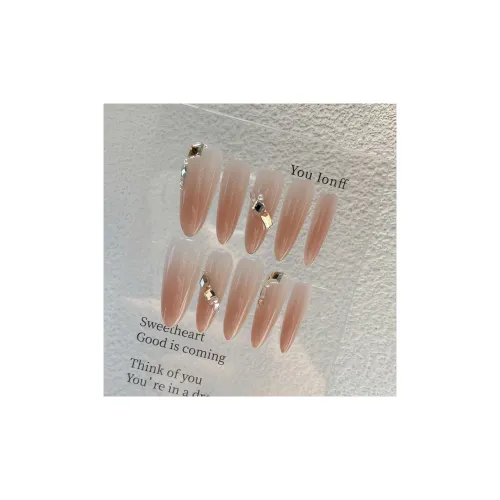 LIANJING [Sunset] Мягкий Ледяной Прозрачный Персиково-Розовый Градиент Жемчужный Oblique Шампанское Ромб Минималистичный PURE Стиль 30MM Овал