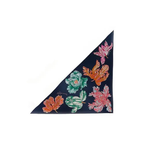 HERMES Кашемир Шелк Палантины Женские Синий