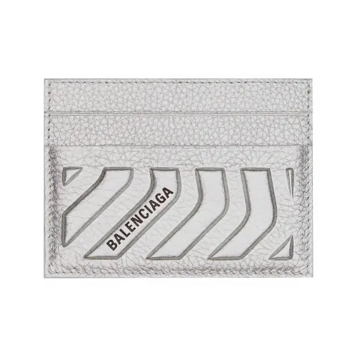 Balenciaga Рельефная Телячья Кожа Держатель для Карт Женская Серебряная