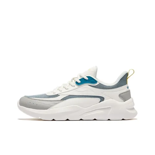 Erke Qi Yu Амортизация Износостойкий Низкий Топ Повседневная Обувь Мужская Светлый Бежевый Микрокристалл Белый