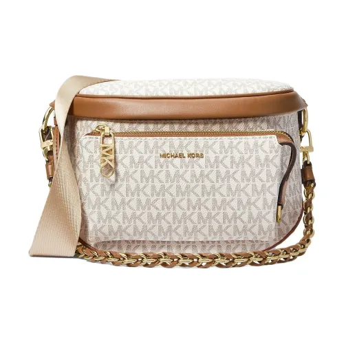 MICHAEL KORS Slater Покрытый холст Сумка через плечо Средняя Женская Ванильный белый