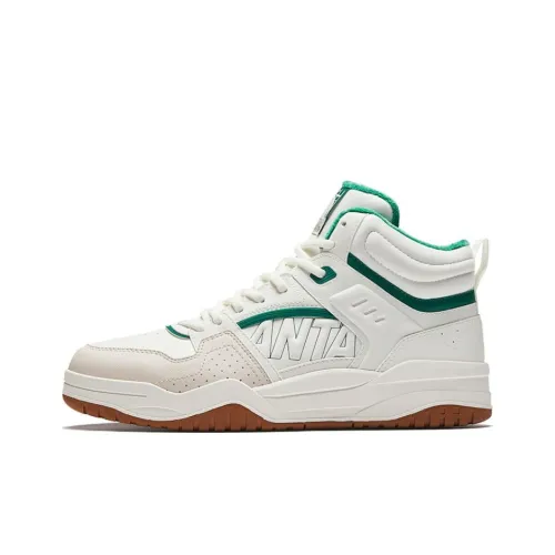 ANTA Slam Slip-Resistant Thermal High-Top Скейтборд Кроссовки Мужские Белый Бежевый Зеленый
