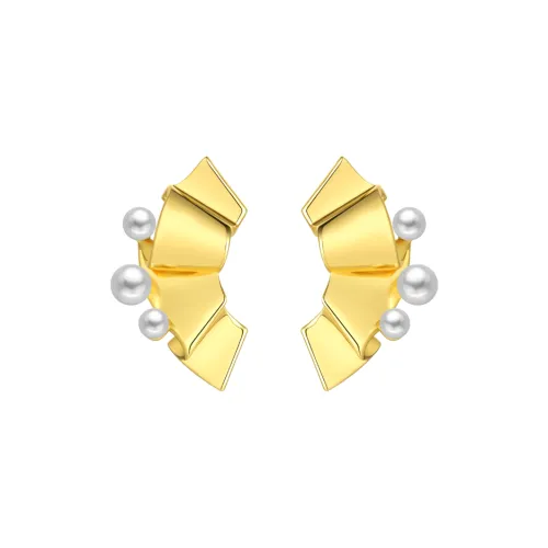 BABYBEI Shell Pearl Stud Earrings Women's