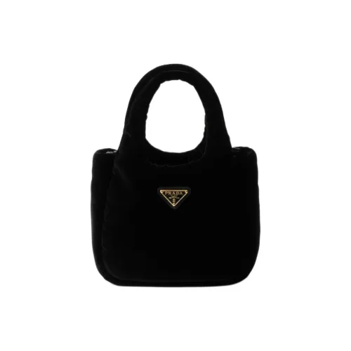 PRADA Ткань Одно Плечо Сумка Мини Женская Черная