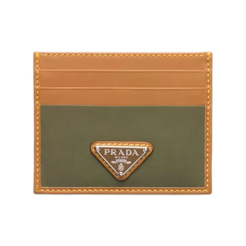 PRADA Переработанный нейлон Картхолдер Мужской Хаки и CAMEL