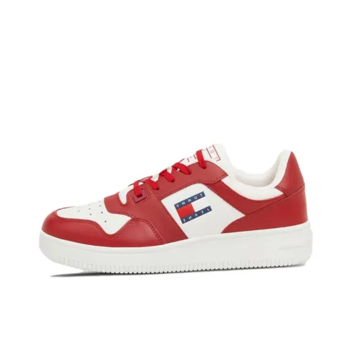 Tommy Hilfiger Essential Low Топ Скейтборд Кроссовки Мужские Белый Красный