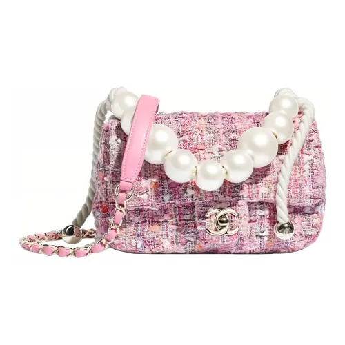 CHANEL Classic Flap CF Мягкая Шерстяная Сумка с Клапаном Сумка через плечо Сумка Сумка через плечо Женская Розовая