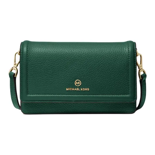 MICHAEL KORS Jet Set Litchi Grain Leather Crossbody Bag Small Women's Green