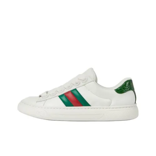 GUCCI Ace Low Кроссовки для скейтбординга Топ Женские Белые