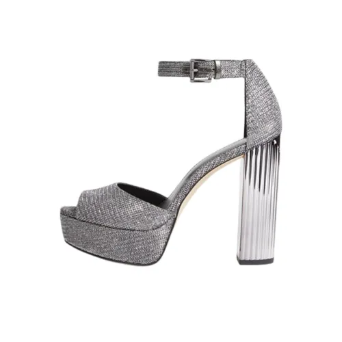 MICHAEL KORS Porter Блестящий Розовый One Ремень Сандалии Женские Серебряные