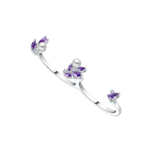 BABYBEI 925 стерлинговое серебро жемчужная раковина открытая концовка фиолетовый мечтательный нишевый дизайн кольца женские