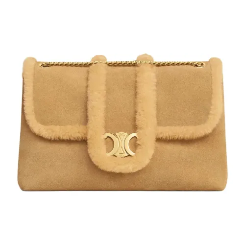 CELINE Замша Телячья кожа Сумка через плечо Большая Женская Естественная