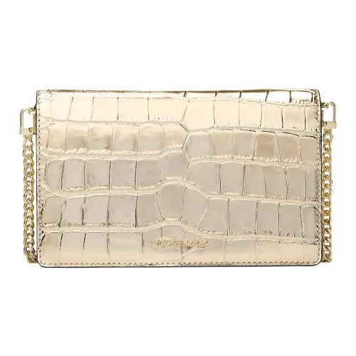 MICHAEL KORS Jet Set Крокодиловый узор Тисненая кожа Сумка через плечо Средний Женский Светлый Золото