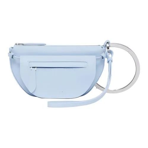 Burberry Телячья кожа Pia Сумка Сумка-полумесяц Портативная Ручная Сумка на плечо Мини Женская Светло-синяя