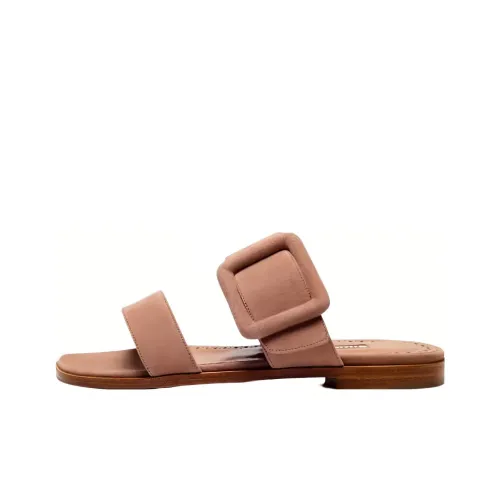 MANOLO BLAHNIK Шлепанцы Женские Темно-розовые