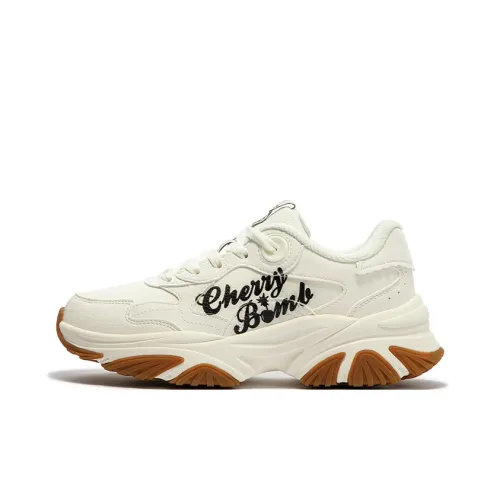 361° Амортизирующие подошвы Slip-resistant Низкий топ Кроссовки для бега Женские Экрю