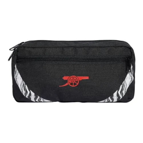 Adidas Переработанный материал Одно плечо Через плечо Бананка Унисекс Черный Красный