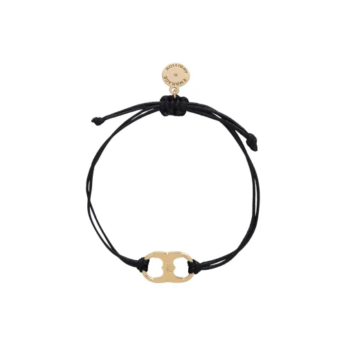 TORY BURCH Браслет с шнурками женский черный золотой