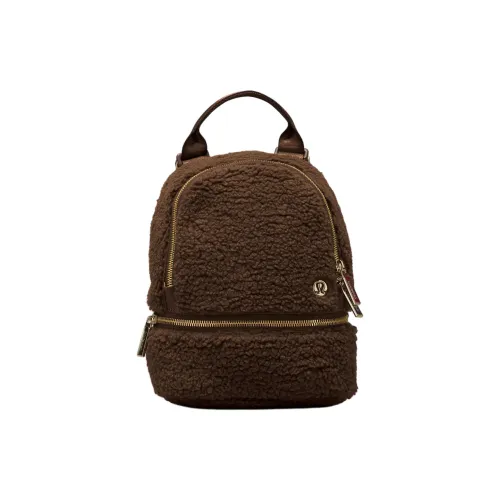 lululemon Брушированная ткань рюкзак микро женский коричневый и земля и золотой