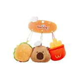 Гамбургер и картофель фри в трио